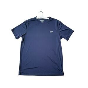 NWT Speedo Men's Navy Blue Performance Wear Short Sleeve T-Shirt Size M